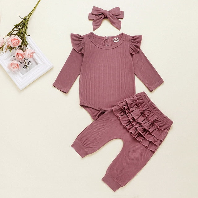 Newborn Infant Baby Girls Ruffle Set|punnyshop.myshopify.com