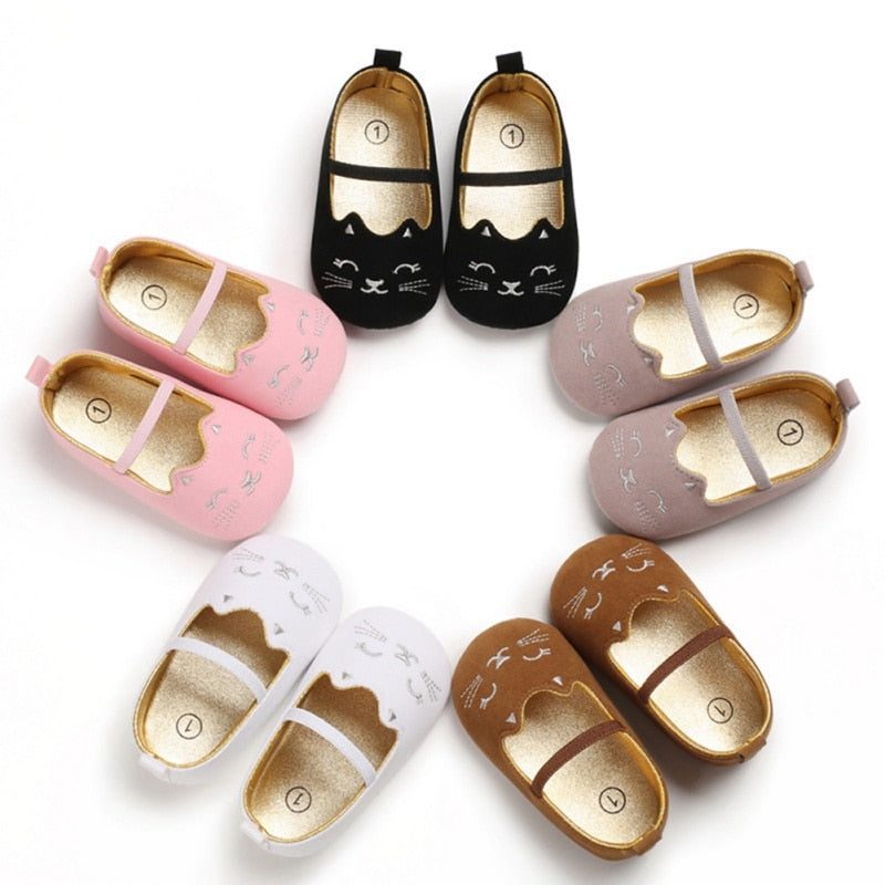 Toddler Cute Cat Print Anti-Slip Princess Shoes|punnyshop.myshopify.com