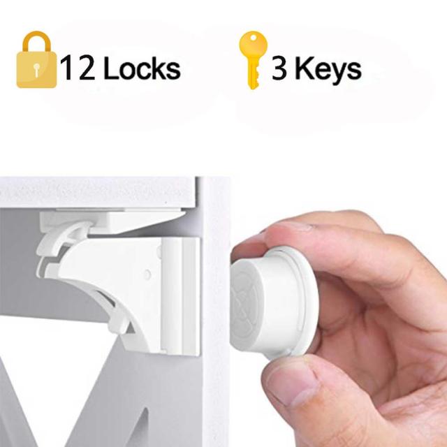 Magnetic Child Lock 4-12 locks+1-3key Baby Safety Baby Protections