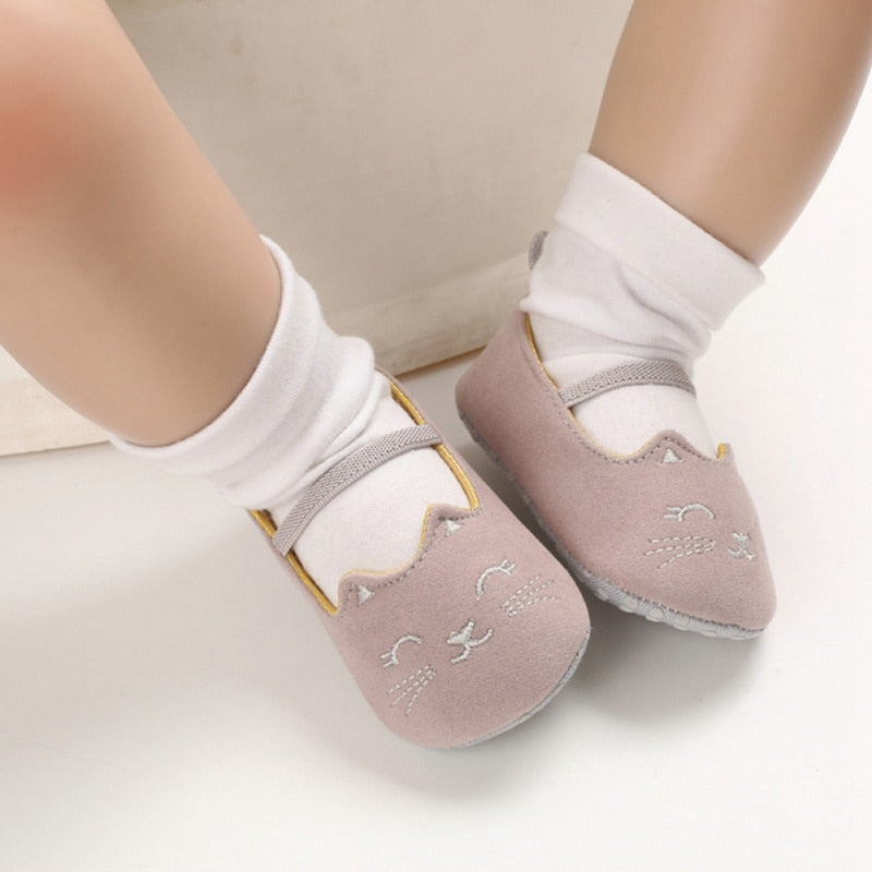 Toddler Cute Cat Print Anti-Slip Princess Shoes|punnyshop.myshopify.com