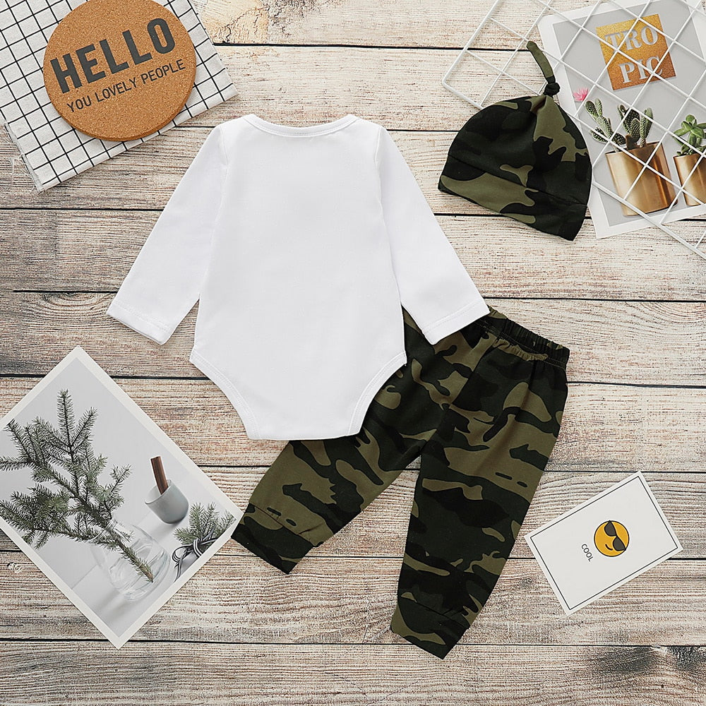 Cute 3PCS Set Newborn Baby Boy Clothes