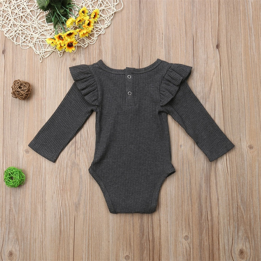 Baby Infant Romper Ruffle Long Sleeve Bodysuit