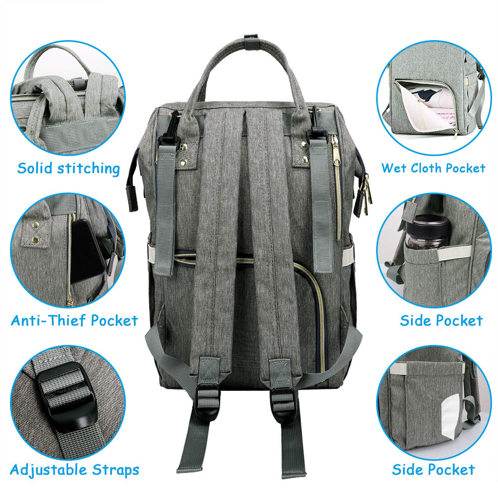 Large Capacity Diaper Bag Backpack Waterproof