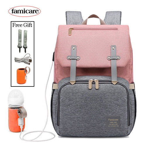 New Mummy Diaper Bag Baby Stroller Backpack USB Charging